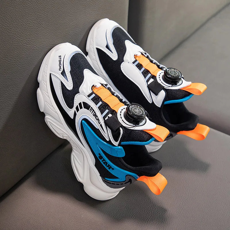 Children Boys Casual Shoes Mesh Sneakers Boys Sport Breathable Tennis Sneaker Baby Girls Spring Fashion Mesh Black Running Shoe