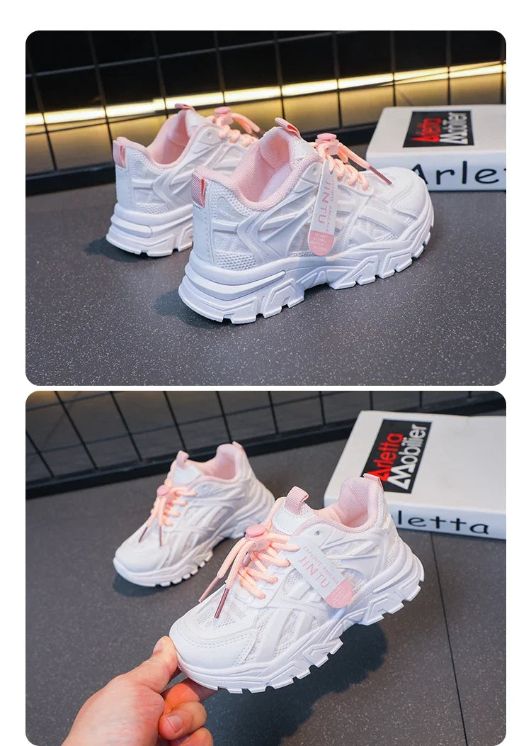 Girls Sneakers  Children Casual Shoes Mesh Platform Designer Tennis Sneaker 6 To 12 Years Kids Sports Shoe for Girl