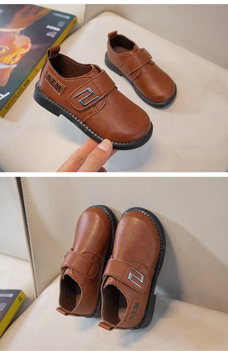 Boy Leather Shoe Spring Autumn Soft Kids Party Shoes Fashion Black Classic Children's Versatile Loafers for School Performance