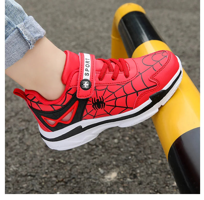 Kids Shoes Boys Sneakers Red PU Leather Children Sneakers New Fashion Casual Fashion Sports Outdoor Running Tennis Shoes for Boy