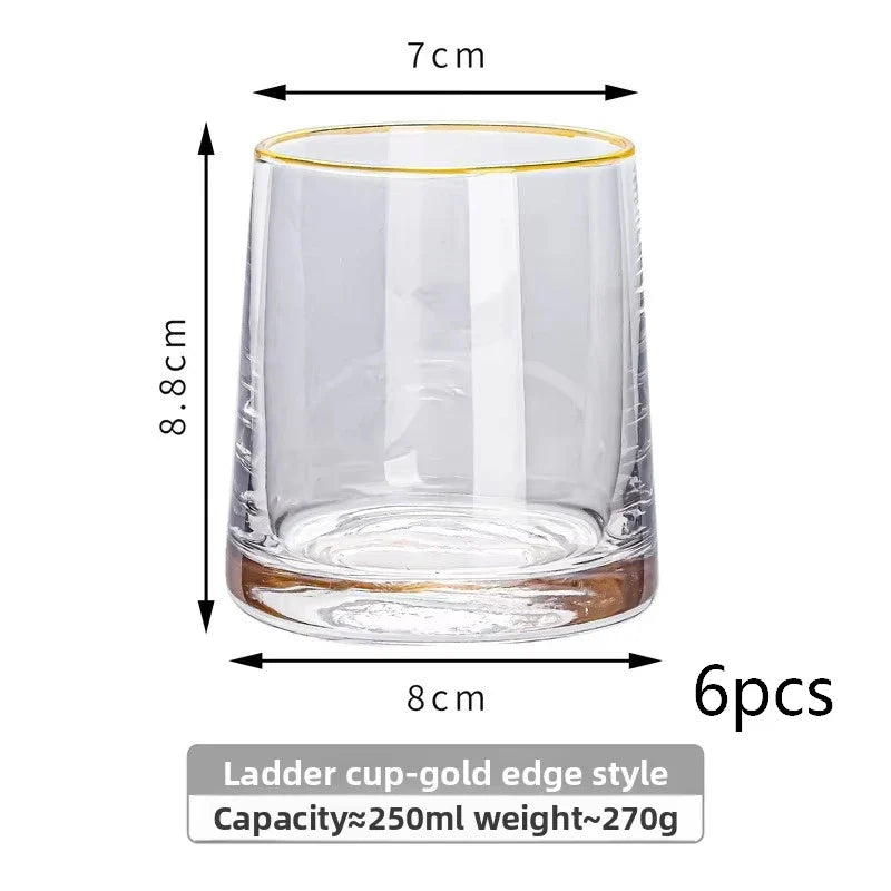 INS-style glass cups,colored trapezoidal couple's household whiskey glasses, bar and hotel mouthwash cups, beer mugs, water cups