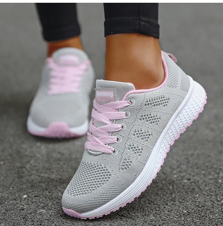 Woman Sneakers Shoes Fashion Lace Up Women's Sneakers Offers Solid Women's Sports Shoes Non-Slip Footwear Shoes For Women