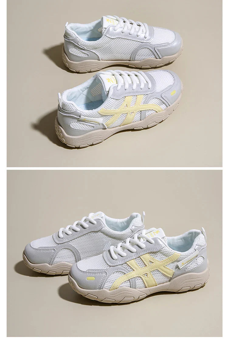 Women's Shoes Casual Platform Shoes Women Round Toe Lace-Up Tennis Vulcanized Sneakers New Style Korean Couple Elderly Shoes