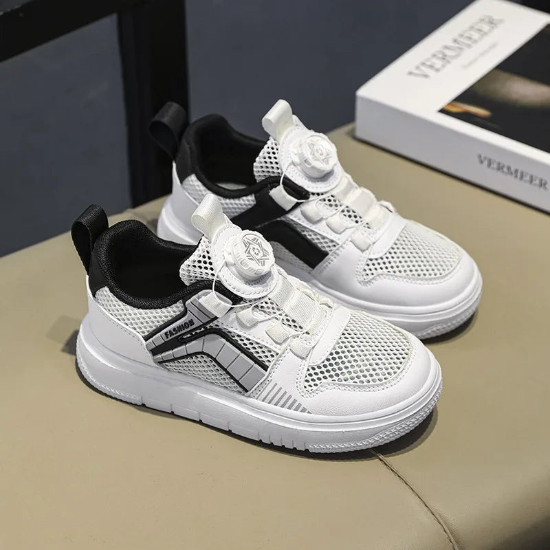 Boys' Shoes 2024 new summer kids' sneakers Girls' mesh breathable hollowed-out running single mesh shoes for big kids