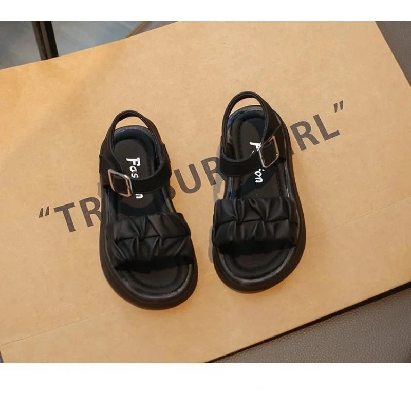Girls' Elegant Sandals - Versatile & Stylish For Indoor/Outdoor, Beach-Ready Princess Shoes , Breathable & Lightweight