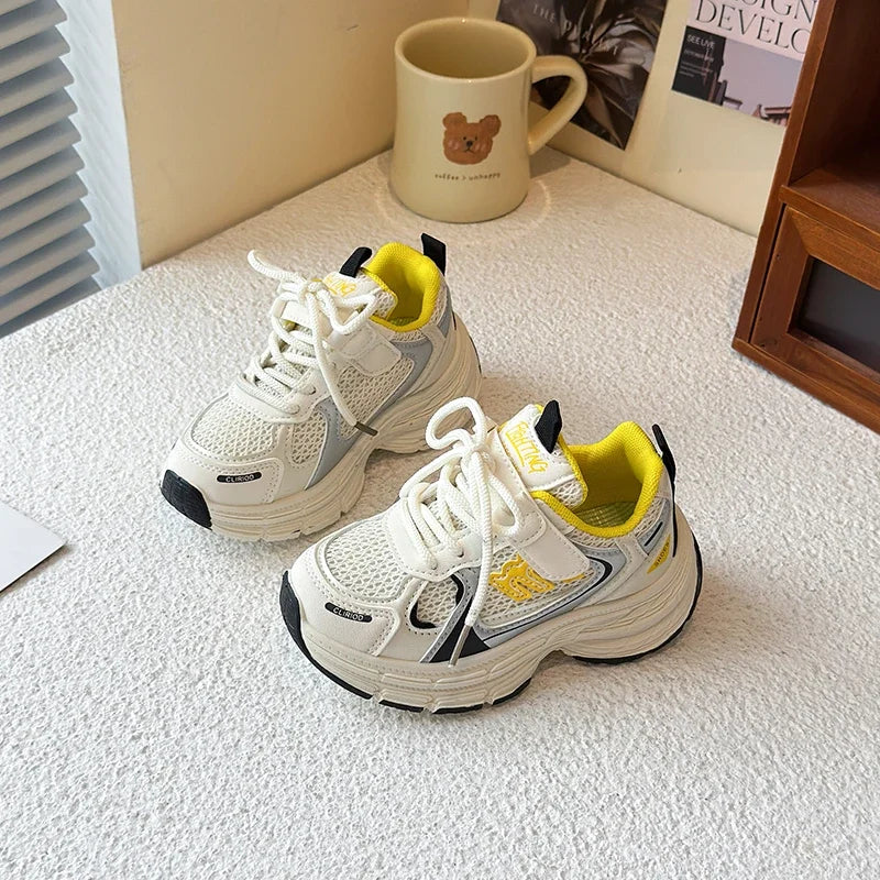 Children's Shoes Boys Girls Sports Shoes 2025  New Fashion Kids Outdoor Running Sneakers Fashion Mesh Dad Kids Shoes