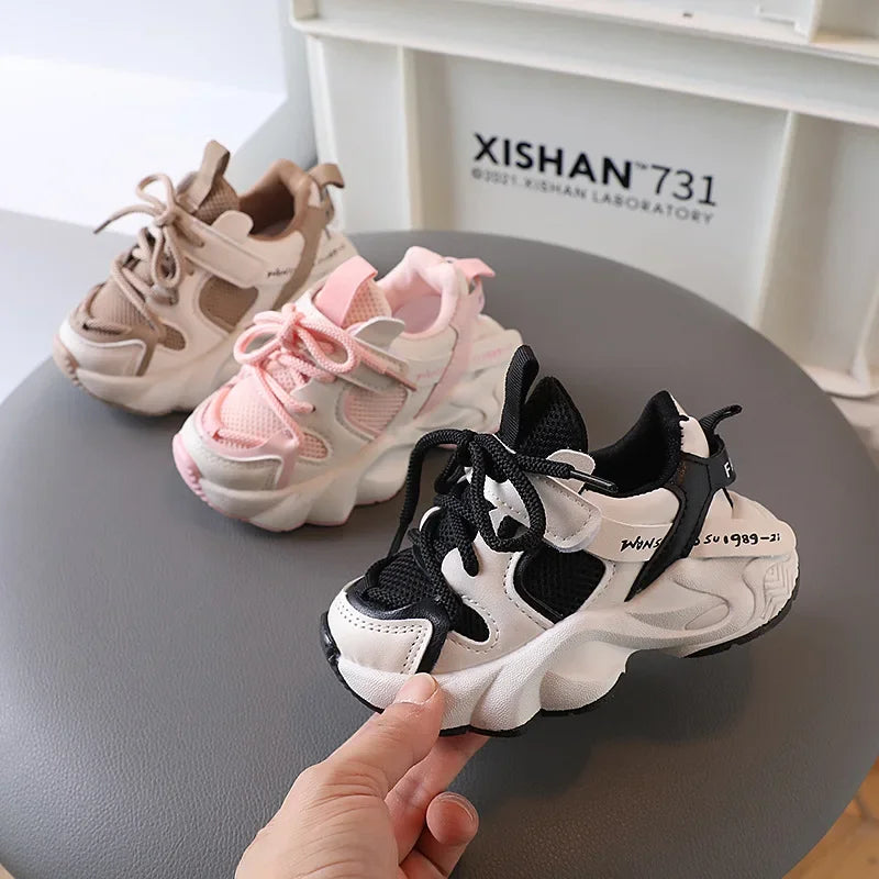 Kids Sport Sneakers for Boys Girls Spring Autumn Student Shoes Non-slip Mesh Breathable Children