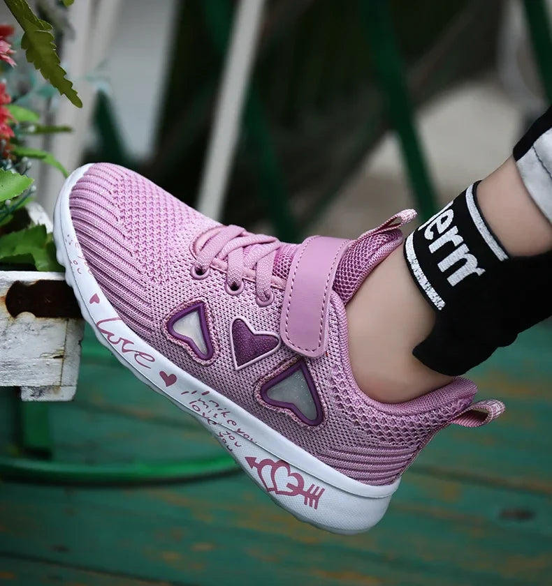 2025 Girls Casual Shoes Children Light Mesh Sneakers Kids Summer Autumn Tenis Cute Sport Cartoon Running Sock Footwear Female