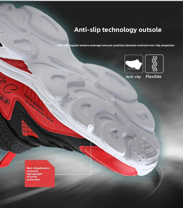 Boys Autumn Leather Sneakers Children Waterproof Wear-resistant Basketball Shoes Boys Color blocking Casual Soft soled Sneakers