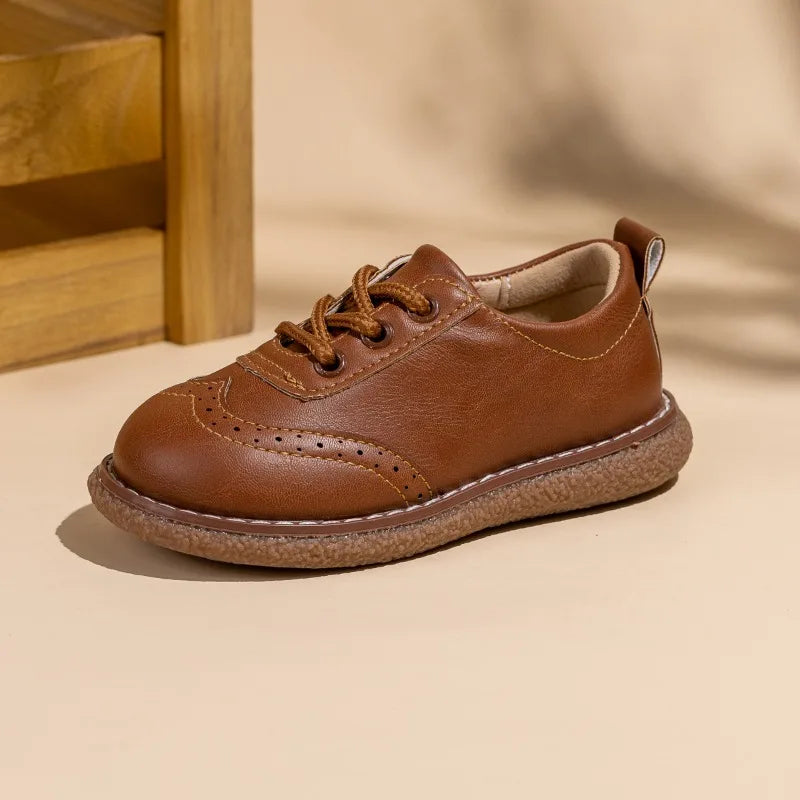 New Spring Autumn Children Formal Leather Shoes Causal Girls Fashion Flat Shoes Versatile Kids Boys Uniform Performance Shoes