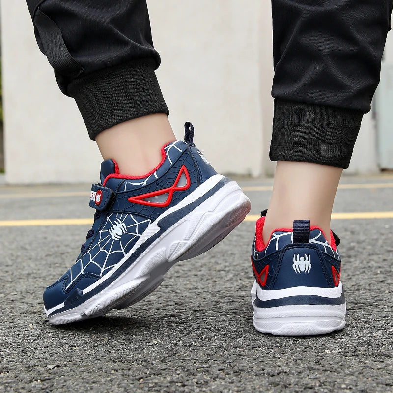 Kids Shoes Boys Sneakers Red PU Leather Children Sneakers New Fashion Casual Fashion Sports Outdoor Running Tennis Shoes for Boy