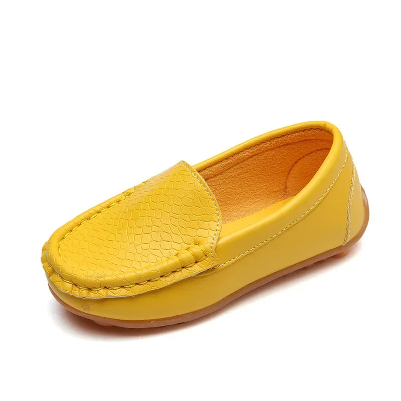 Kids Casual Shoes Flat Candy Colors Unisex Boys Girls Soft Loafers Slip-on PU Leather Shoes For Children Size 21-38 Moccasin Hot