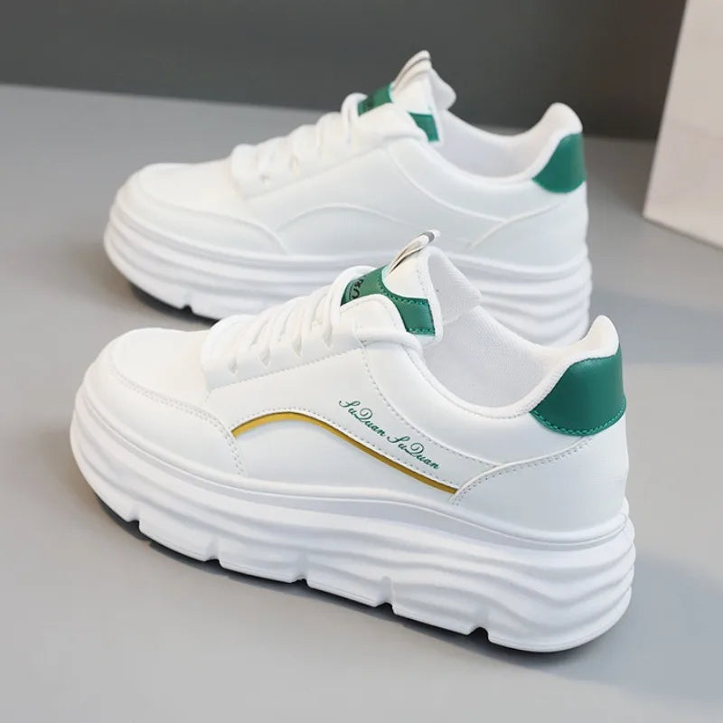 Women's Sneakers Spring Trend Lace-up Platform Casual Shoes Student Small White Shoe Old Dad Style Soft Sole Flat Shoe Versatile