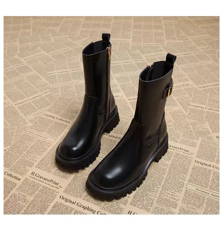 Women's Boots Designer Heeled Shoes Leather Retro Ankle Boots 2025 Fashion Goth Chelsea Boots New Walking Cozy Dress Mujer Botas