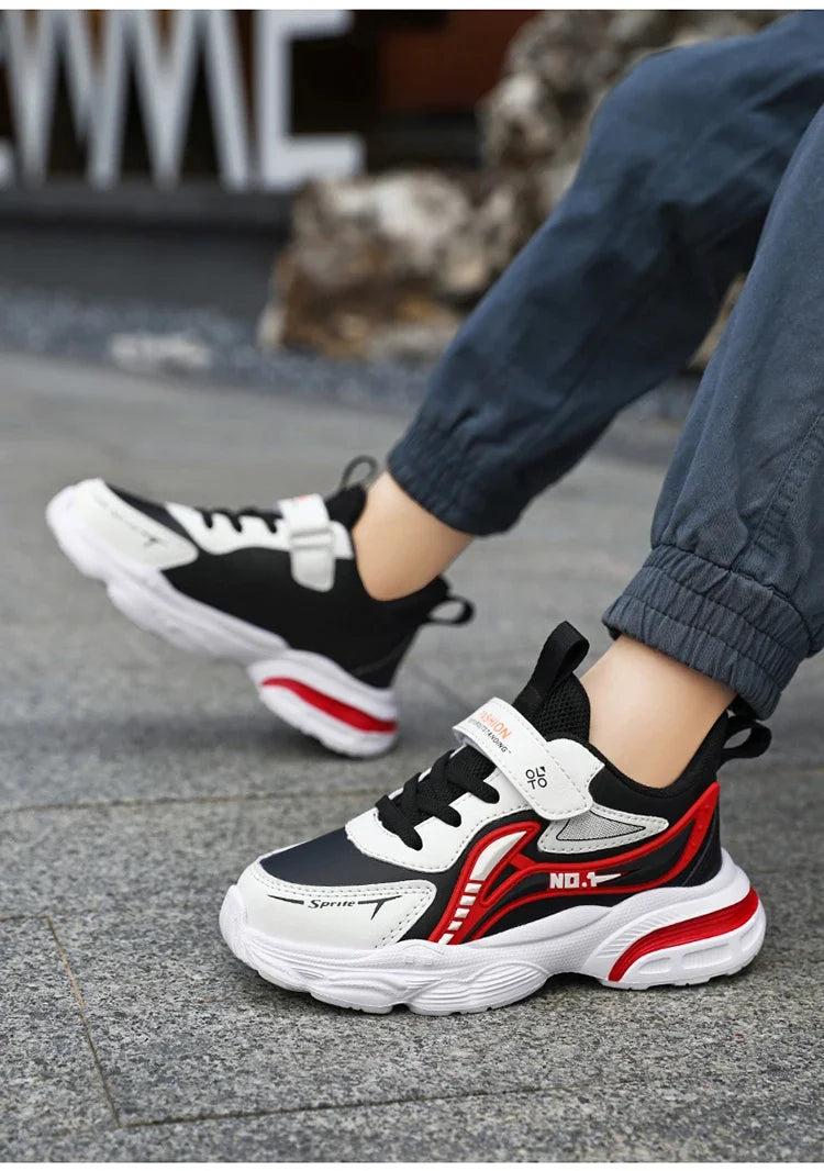 Boys' Kids Fashion Sneakers Lightweight Sports Running Shoes for Children Non-Slip Comfortable Outdoor Athletic Tennis Shoes