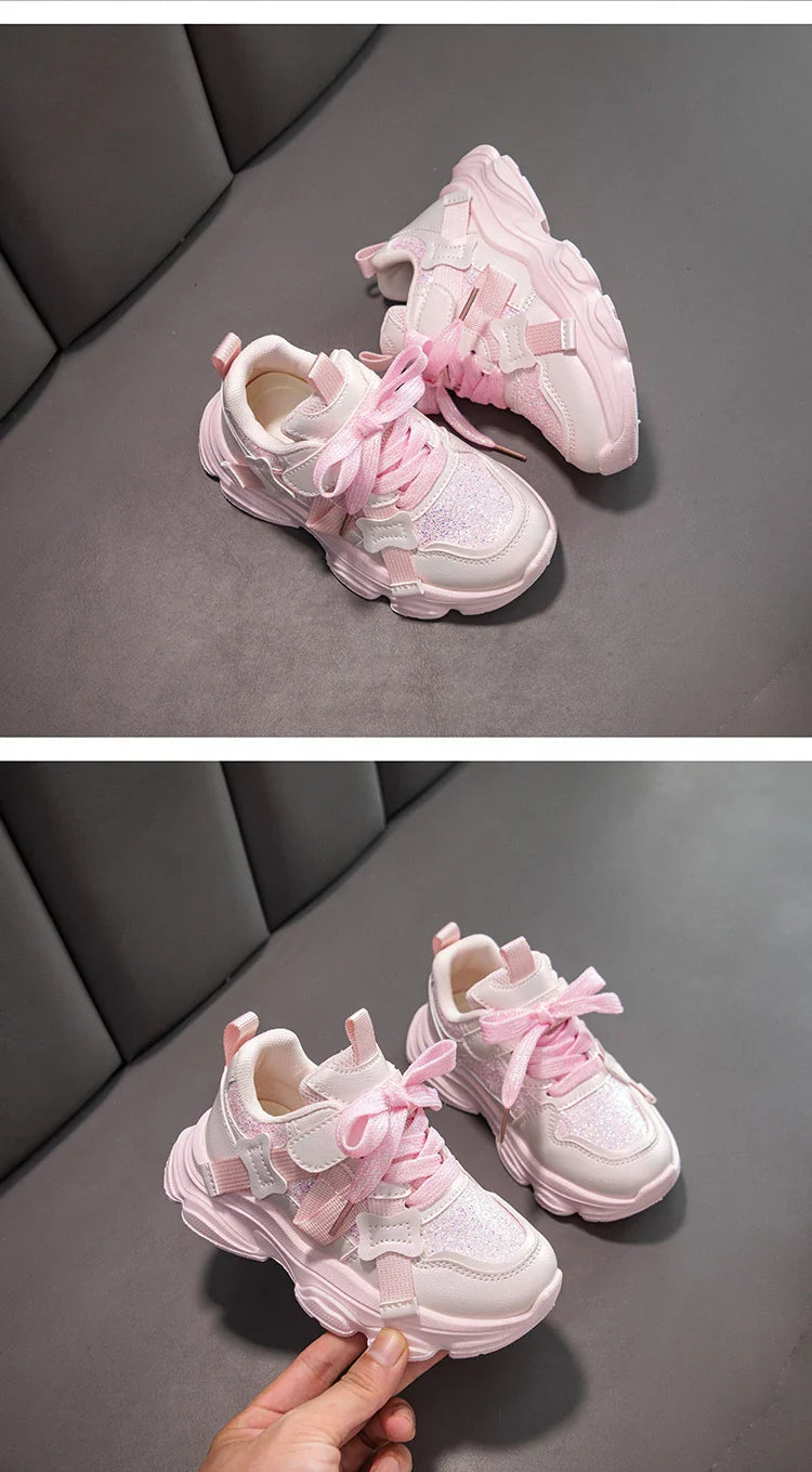 Fashion Versatile Sneakers for Girls 2026 New Autumn Toddler Running Shoes Soft Sole All-day Comfort Kids School Sports Sneakers