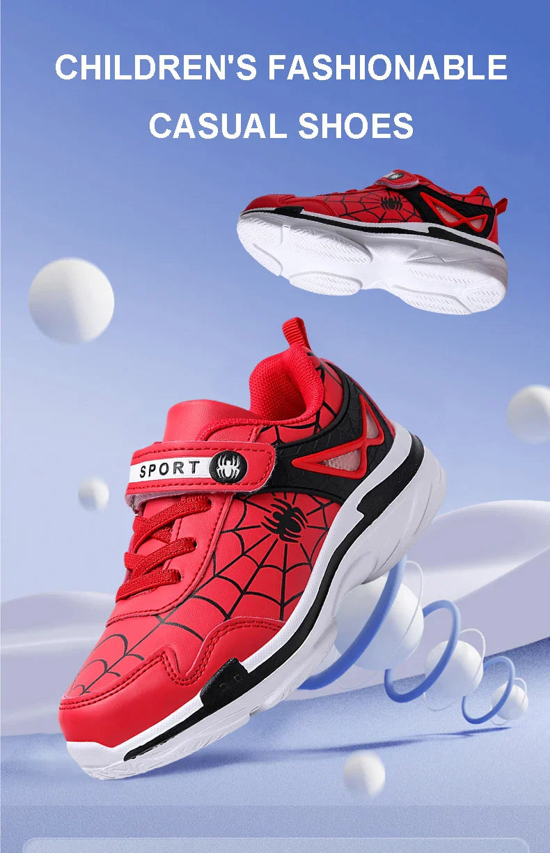 Kids Shoes Boys Sneakers Red PU Leather Children Sneakers New Fashion Casual Fashion Sports Outdoor Running Tennis Shoes for Boy