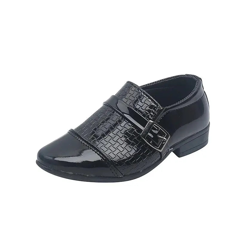 Boys Leather Shoes Kids Formal Shoes For Party Performance Pointed Toes Children Black School Shoes Spring Fashion Soft