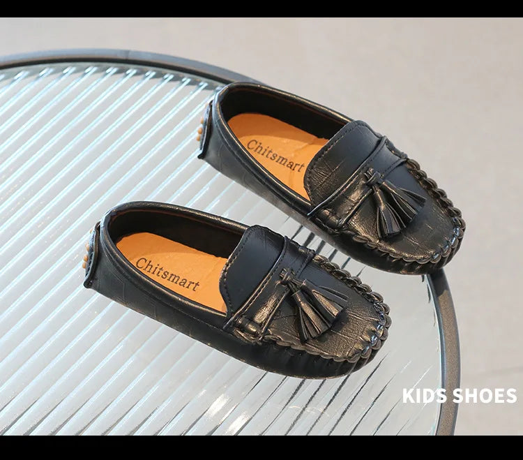 Kids Shoes Boys Girls Slip on Casual Shoes Children Shallow Soft Sole Leather Shoe Toddler Light Flat Loafers Zapatos Niño 여아구두