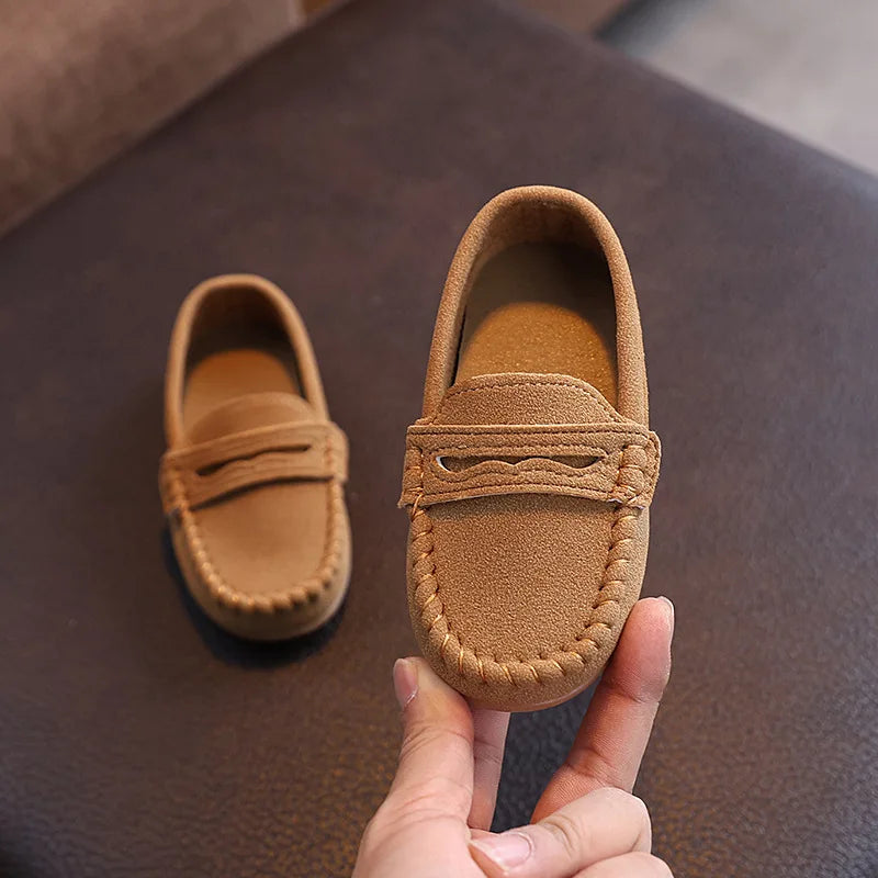 Children Moccasin Shoes Boys Flats Loafers Non-slip Tassels Cute Kids Casual Leather Shoes Soft Slip-on Pleated Solid Color 2025