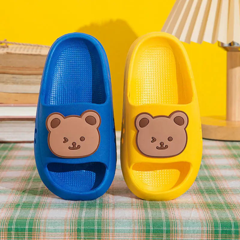 Children's Slippers Cute Cartoon Men and Girls Baby Bean Shoes Children Non-slip Slippers Parent-Child Sandals Slippers Summer