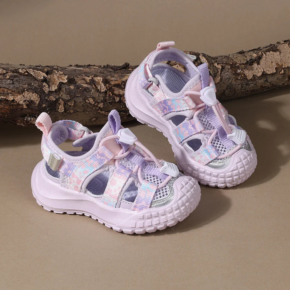 2025 New Summer Kids Sandals For Girls Mesh Flower Breathable Children Sport Shoes Soft Sole Toddler Girls Sandals Beach EU21-30