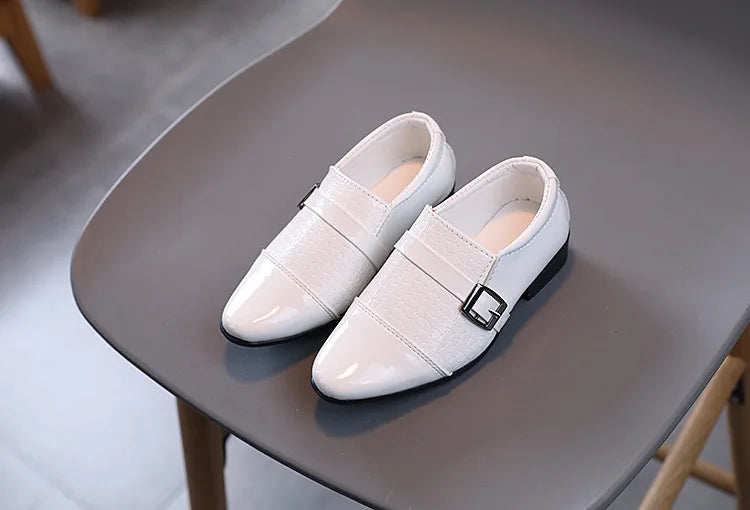 Boys Leather Shoes Kids Formal Shoes For Party Performance Pointed Toes Children Black School Shoes Spring Fashion Soft