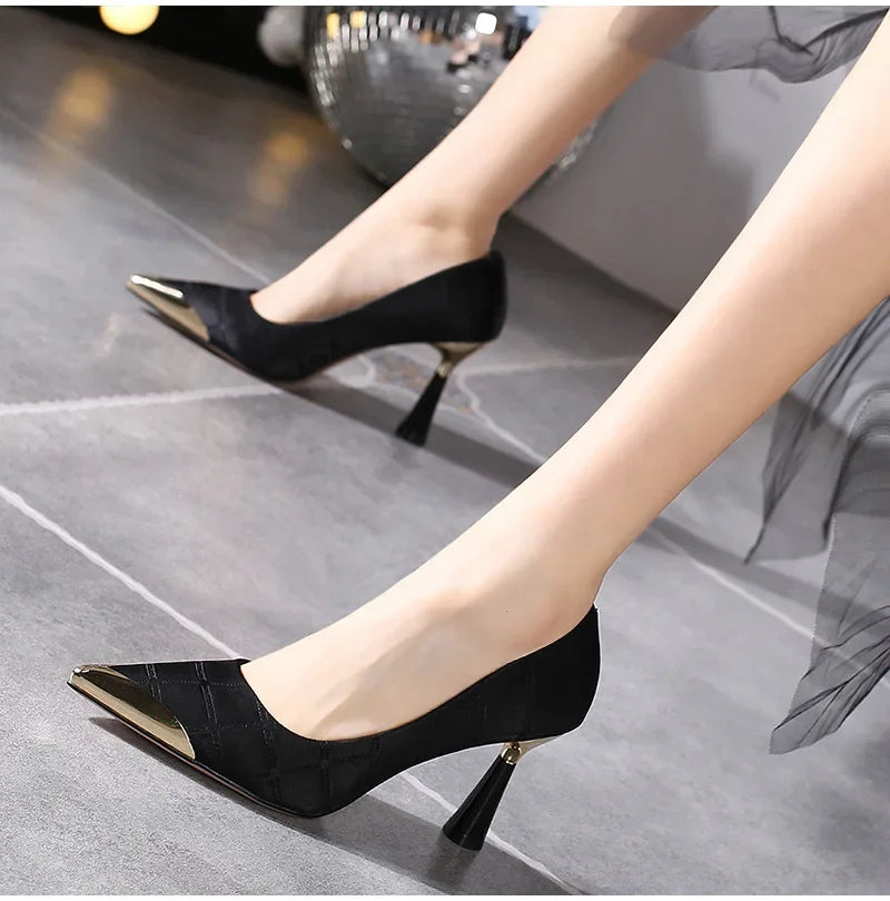 Women Pump Shoes New Sexy Pointed Toe High Heels Women Thin Stiletto Banquet Wedding Shoes Party Shoes Zapatillas Mujer2024