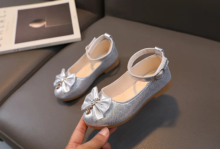Girls Summer Versatile Rhinestone Fine Glitter Shoes Children Korean Version Bow Princess Sandals Girl Fashion Show Casual Shoes