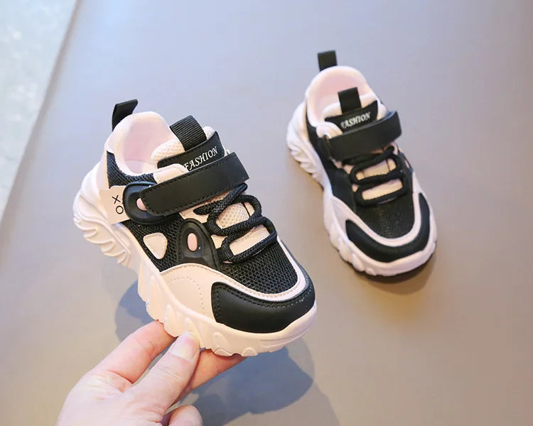 2025 New Spring Autumn Boys White Shoes Girls Breathable Mesh Casual Soft Sole Sneakers Kids Running Shoes Children Sports Shoes