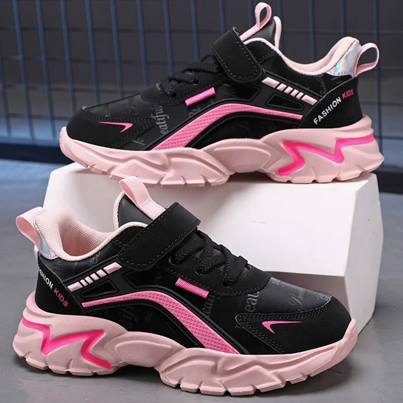 Girls Sneakers Fashion Non-Slip Casual Flat Running Shoes Breathable Lightweight Outdoor Tennis Shoes for Kids