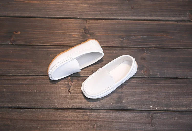 Kids Casual Shoes Flat Candy Colors Unisex Boys Girls Soft Loafers Slip-on PU Leather Shoes For Children Size 21-38 Moccasin Hot