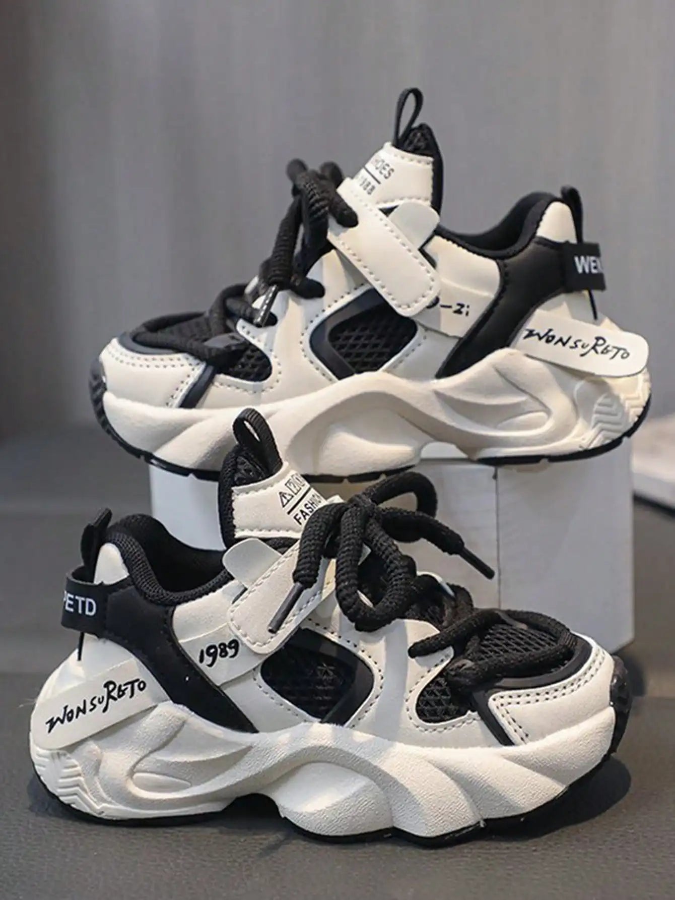 Casual Dad-Style Lace-Up Sneakers, Boys and Girls - Breathable and Comfortable Walking Shoes for Autumn and Spring