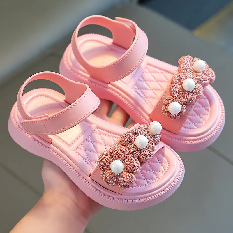Outdoor Summer Versatile Girls Sandals Children Princess Shoes Casual School Kids Shoes Beach Sandals Children Students Kids