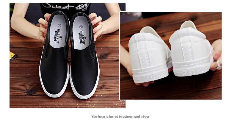 New Shoes for Men Leather Casual Shoes Spring Fashion Concise Flat Shoes 2 Colors Slip-on Loafers   (Available)