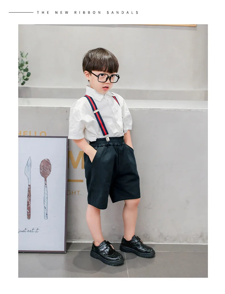 Boys Formal Shoes Girls Leather Shoes Black for School Party Wedding Lace-up Kids Oxfords Classic Fashion Soft 26-36 Breathable