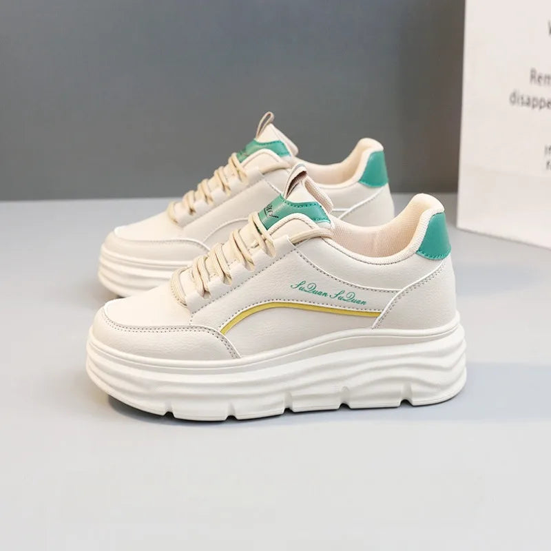 Women's Sneakers Spring Trend Lace-up Platform Casual Shoes Student Small White Shoe Old Dad Style Soft Sole Flat Shoe Versatile
