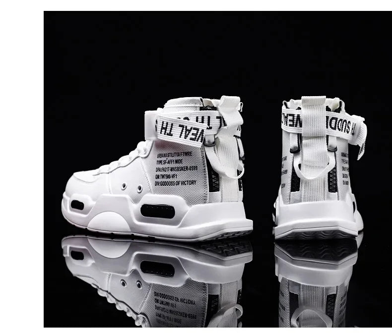Mens Casual Sneakers High-tops Sneakers Trendy Boys Basketball Sports Tennis Shoes Outdoor Off-road Shoes Couple Sneakers