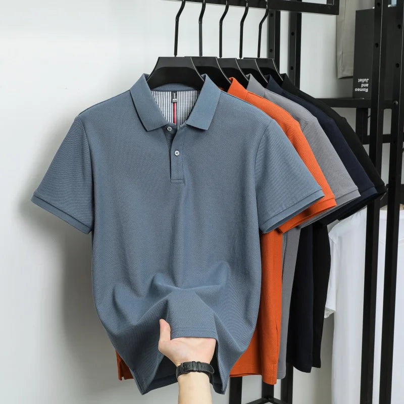 100% cotton high-quality brand summer new comfortable and breathable polo shirt men's golf business casual hot selling short top