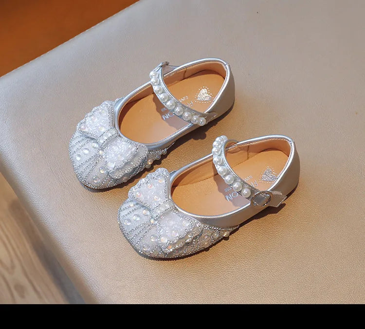 Princess Shoes for Girls Party Wedding Luxurious Glitter 23-34 Kids Single Shoe Summer Spring Autumn Fashion Girl's Flats