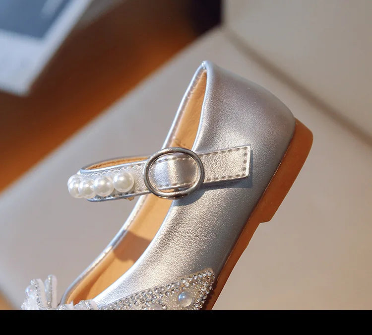 Princess Shoes for Girls Party Wedding Luxurious Glitter 23-34 Kids Single Shoe Summer Spring Autumn Fashion Girl's Flats