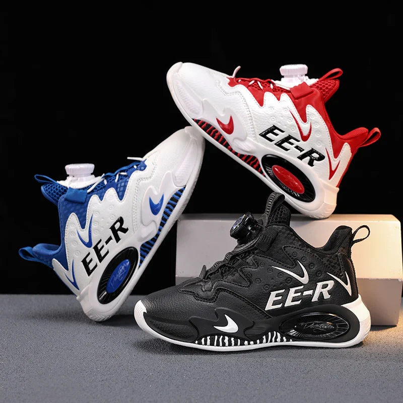 Boys' fashion knob sneakers comfortable platform children's casual shoes breathable non-slip outdoor student boy shoes