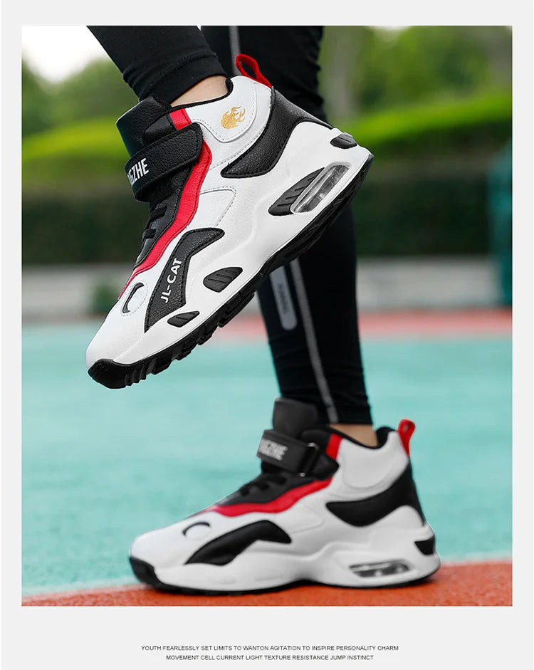 2024 Kids Basketball Shoes Boys Student Sports Shoes School Daily Outdoor Running Sneakers High Top Children Basketball Sneakers