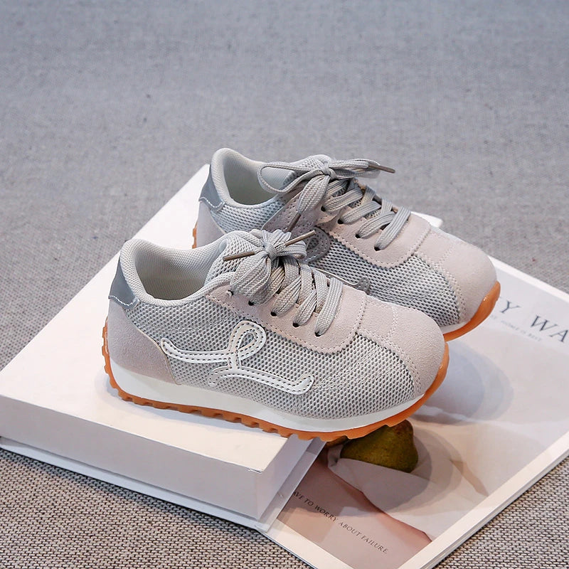 Children's Sneakers 3-18 Years Old Four Seasons Yellow Breathable Boys Girls Casual Shoes Gray Soft Non-slip Kids Running Shoes