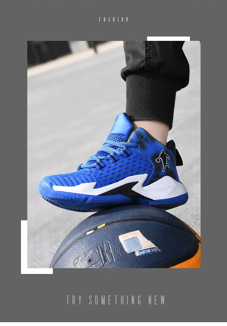 Boys Brand Mesh Basketball Shoes 8 Kids Sneakers Thick Sole Non-slip Children Sports Shoes Child Boy Basket Trainer Shoes Girls