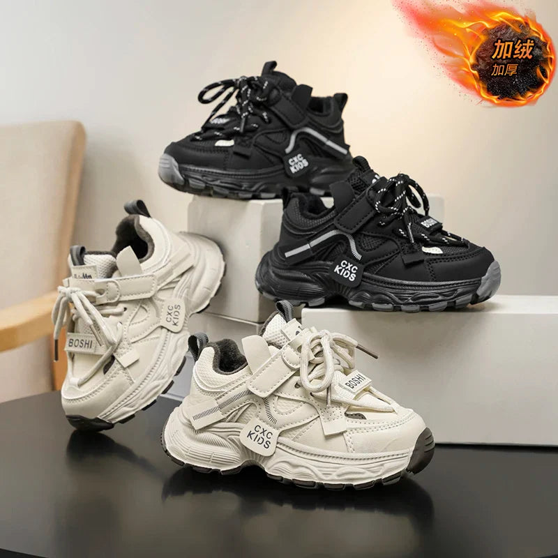 Boys Casual Shoes Non Slip Children Fashion School Walking Running Shoes Sport Kids Leather Sneakers Four Season Size 27-37