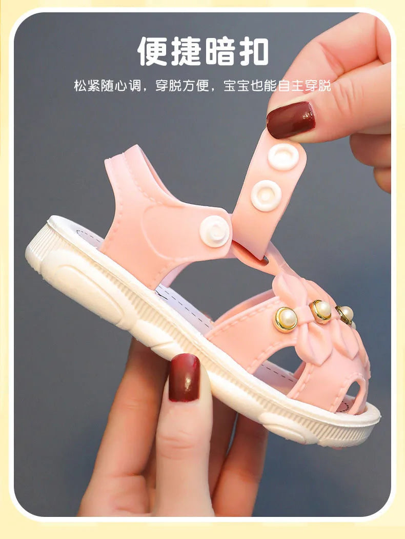 Infant Girls Sandals Summer Baby Shoes Can Make Sounds Cute Bow Princesses Kid Toddler Children Soft First Walkers