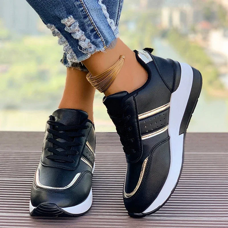 Women's White Wedge Sneakers Non Slip Comfortable Sports Shoes for Women Casual Outdoor Vulcanized Shoes Woman Walking Trainers