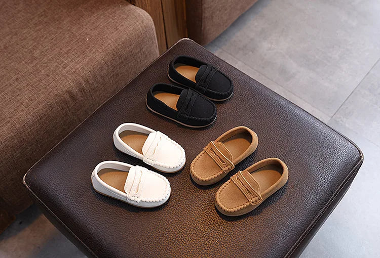 Children Moccasin Shoes Boys Flats Loafers Non-slip Tassels Cute Kids Casual Leather Shoes Soft Slip-on Pleated Solid Color 2025