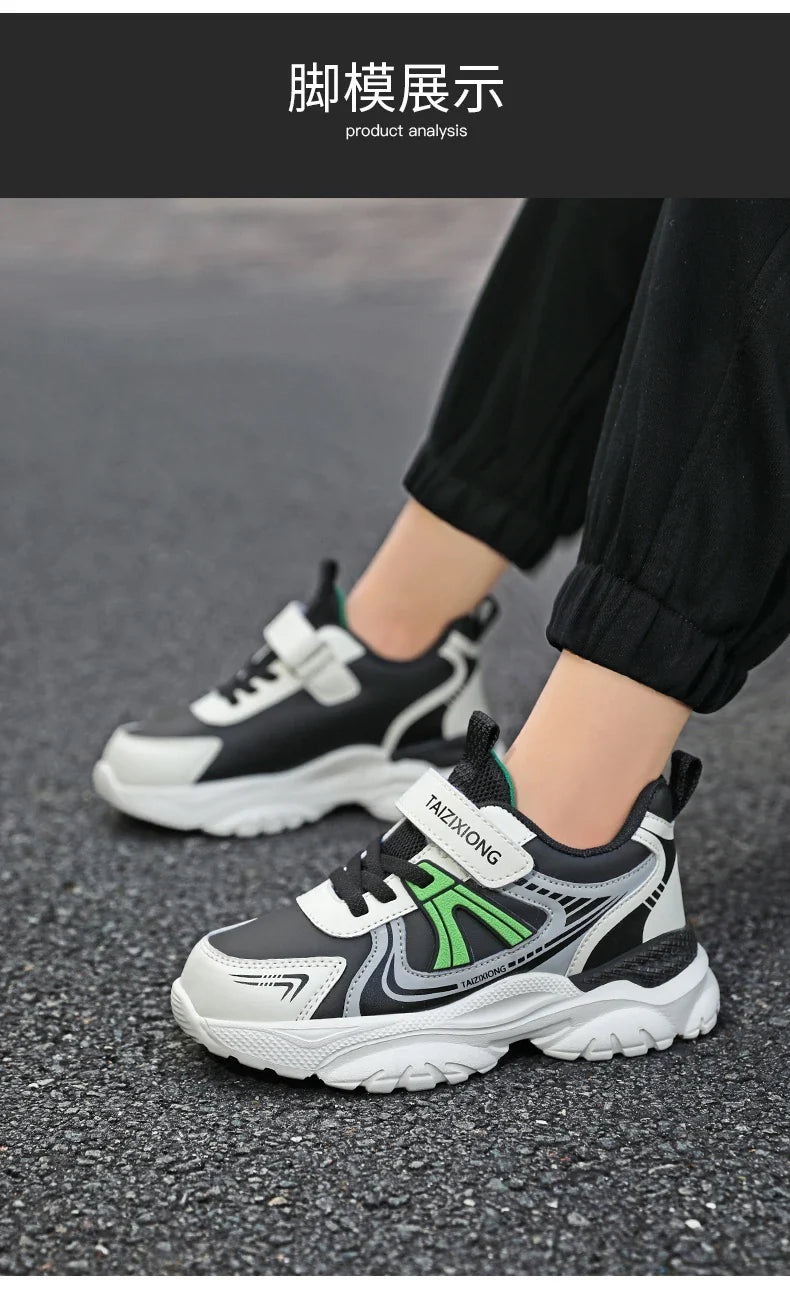 Kids Sneakers Casual Sports Shoes for Children 2025 New Design PU Leather Sneakers Boys Fashion Printed Running Shoes Trainers